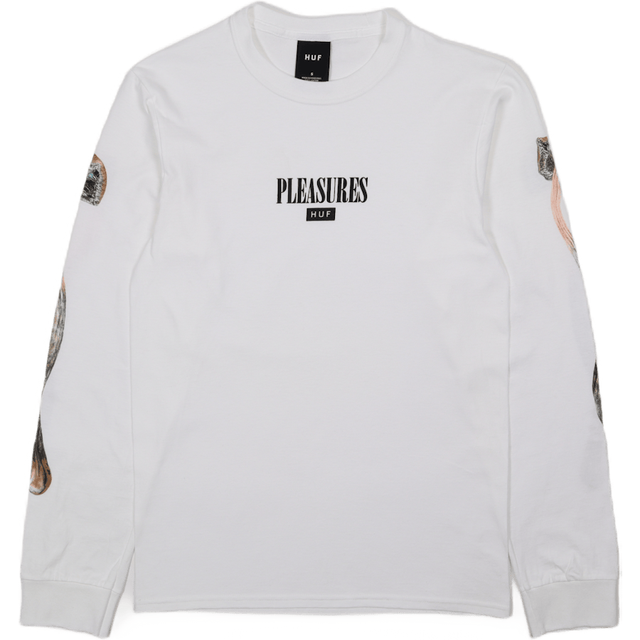 HUF X PLEASURES SPORE L/S TEE WHITE