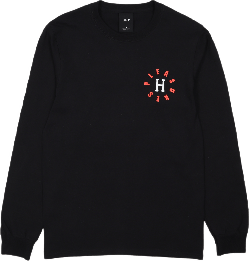 HUF X PLEASURES 12 GALAXIES L/S TEE BLACK