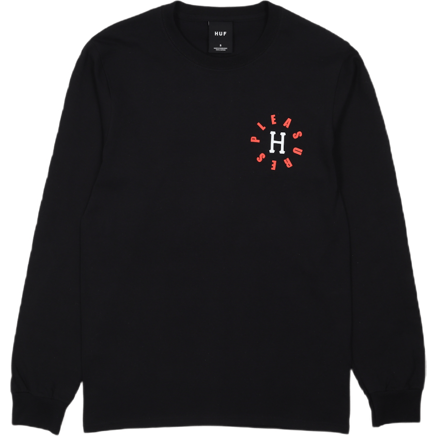 HUF X PLEASURES 12 GALAXIES L/S TEE BLACK
