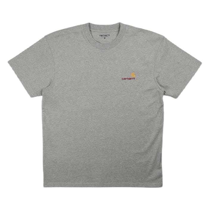 S/s American Script T-shirt Grey Heather, Male, Odevy, krátky rukáv, Šedá, S