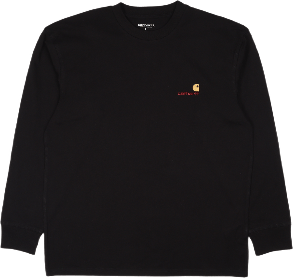L/s American Script T-shirt Black