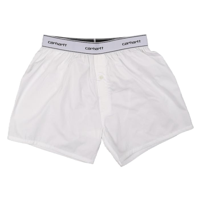 Cotton Script Boxers White, Male, Odevy, Spodná bielizeň, Biely, XL