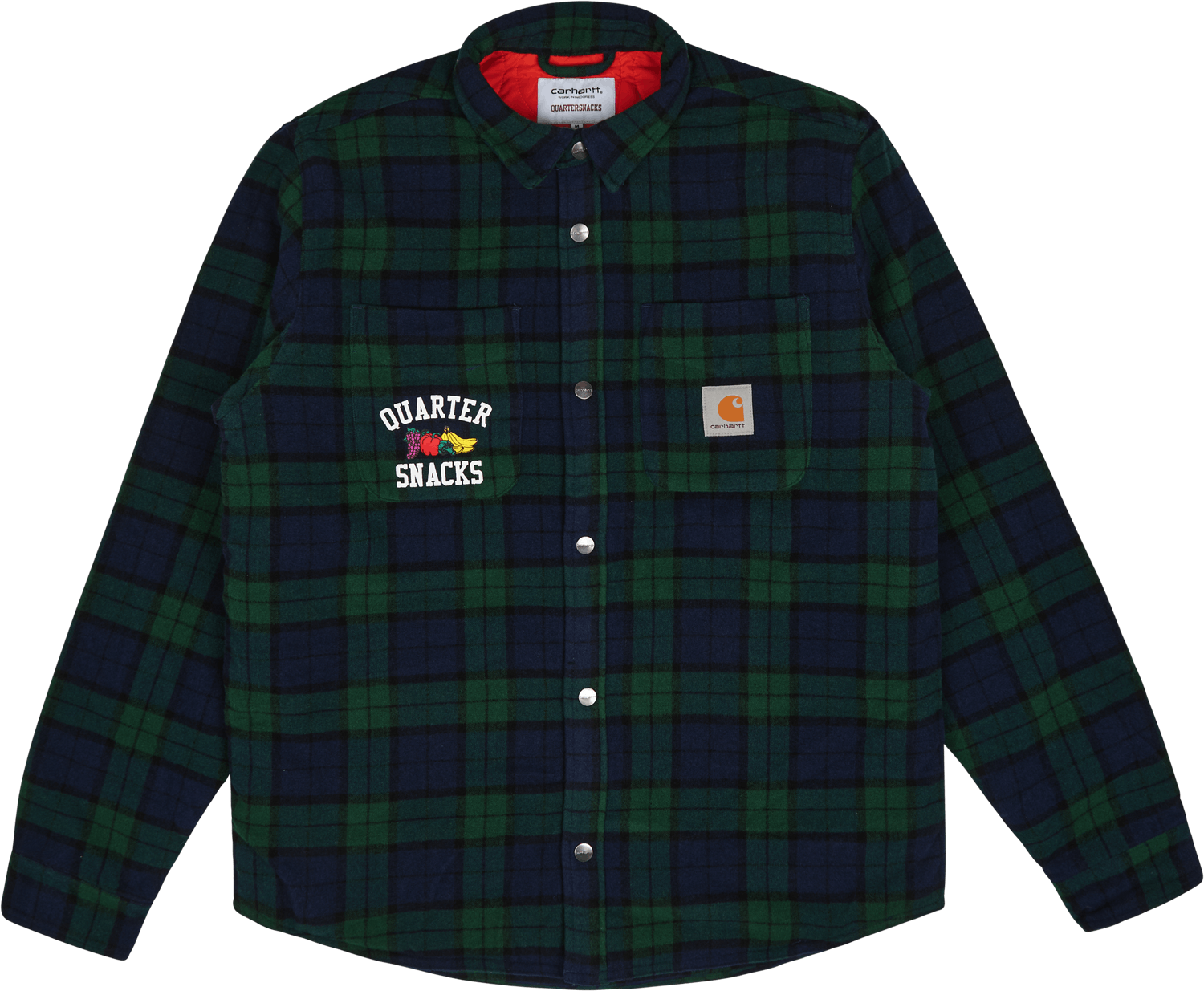 Quartersnacks Shirt Jacket Quartersnacks Check, Green, Male, Apparels, Shirts, Green, S