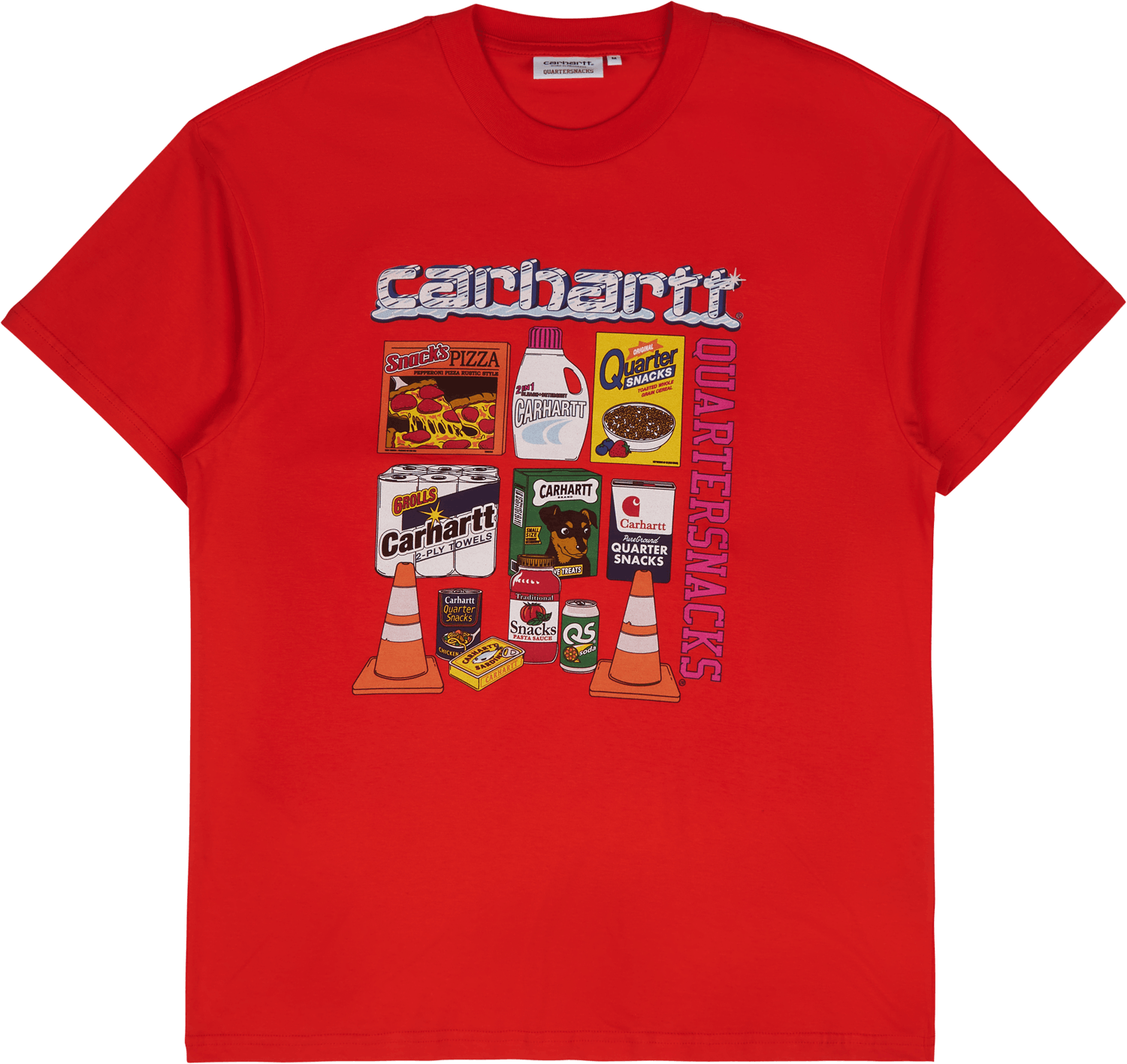 Quartersnacks S/s Graphic T-s Safety Orange, Male, Abbigliamento, Maglietta, Arancia, L