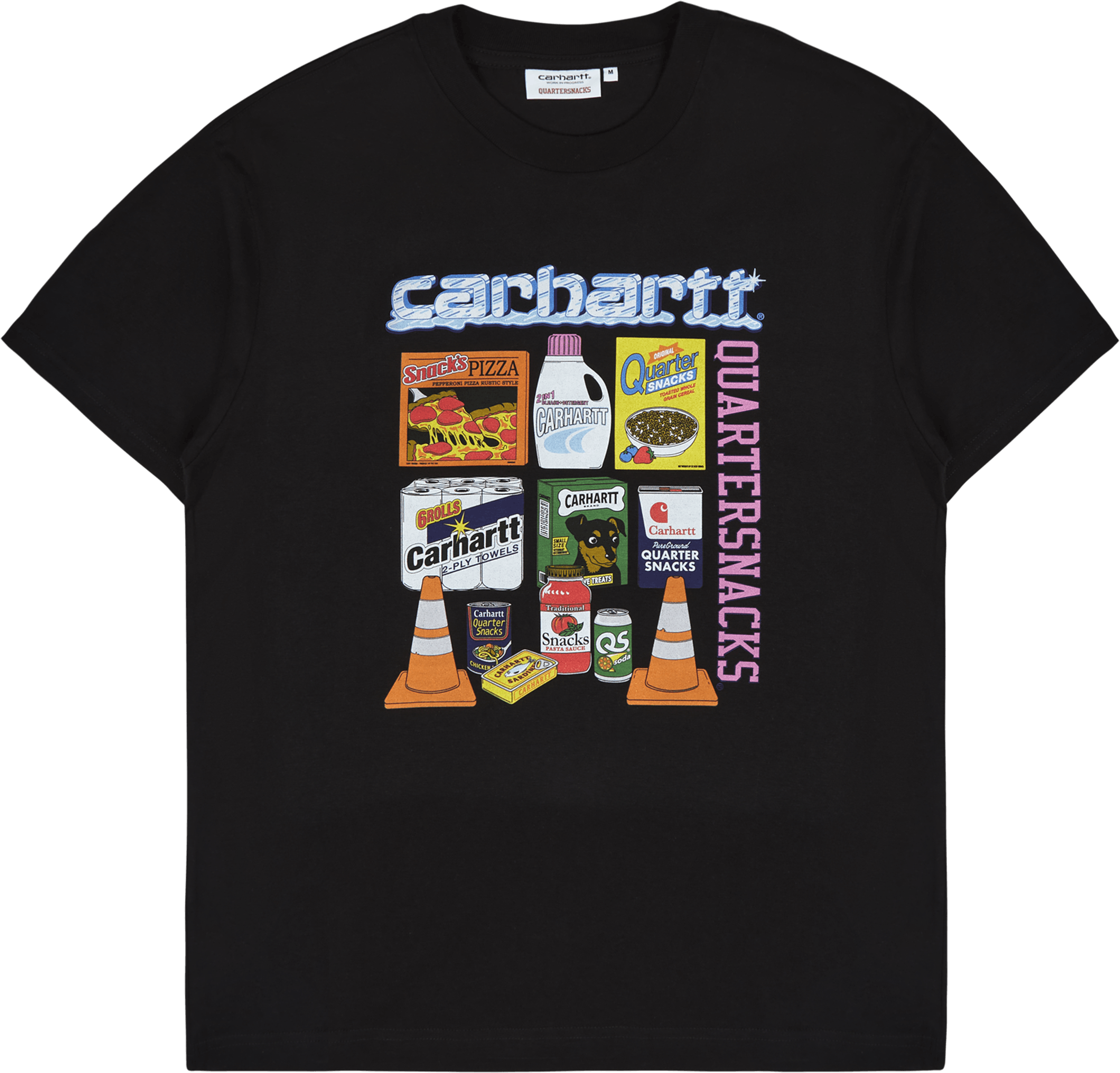 Quartersnacks S/s Graphic T-s Black, Male, Vêtements, T-shirt, Noir, L