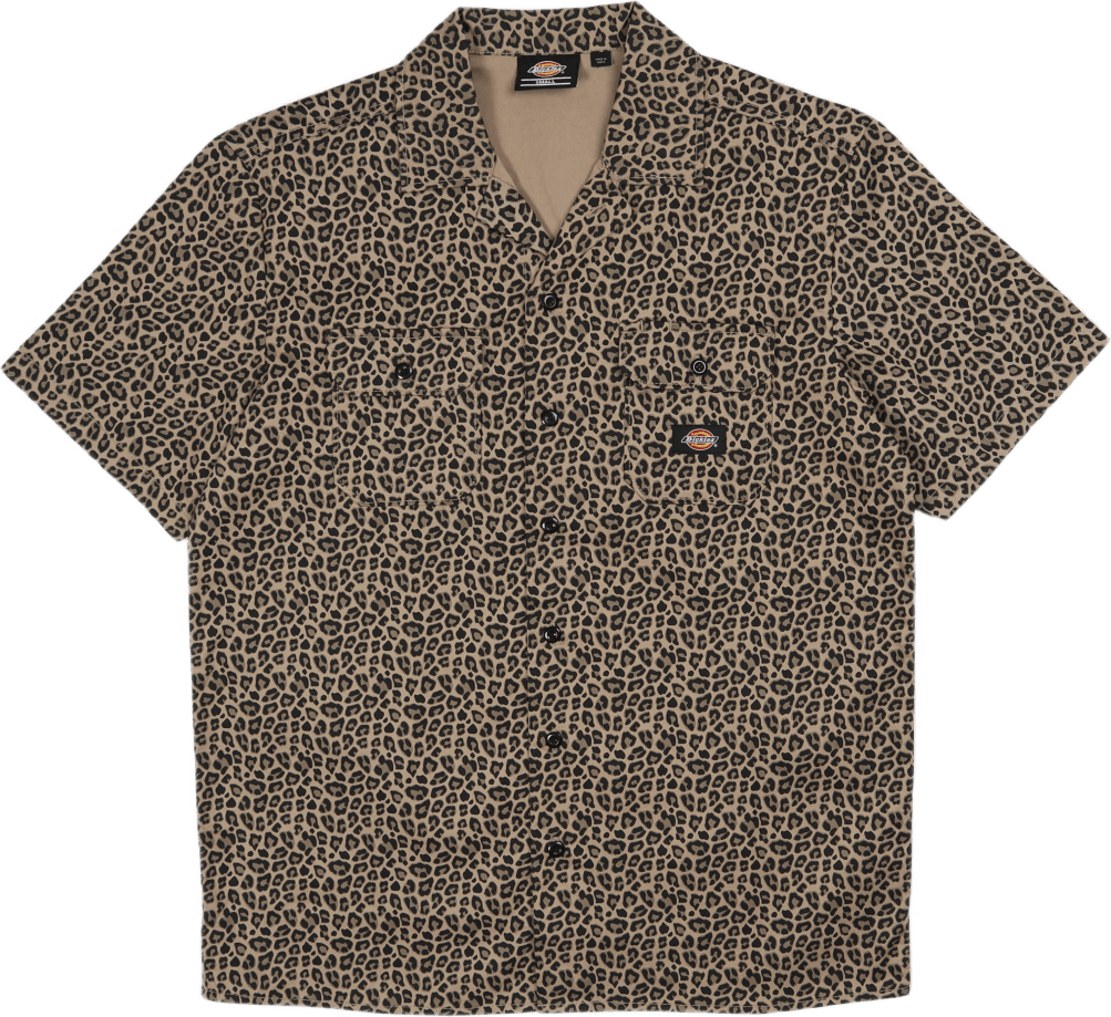 Silver Firs Shirt Ss Leopard Print, Male, Kleding, Overhemden, Multi kleur, XL