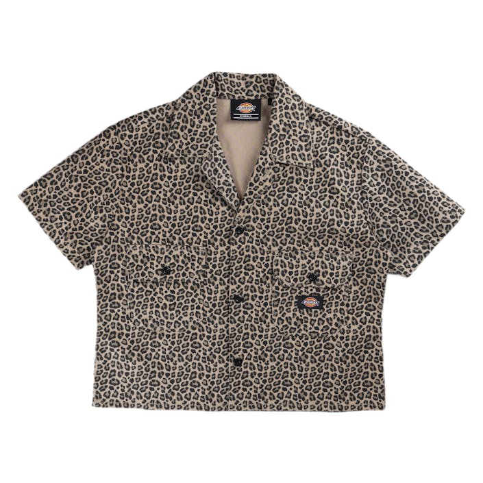 Silver Firs Shirt Ss W Leopard Print, Female, Kleding, Overhemden, Multi kleur, XS