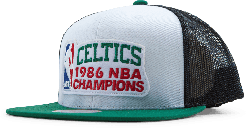 Celtics 86 Champs Trucker, Unisex, Kläder, Mössor & Kepsar, Vit, ONESIZE