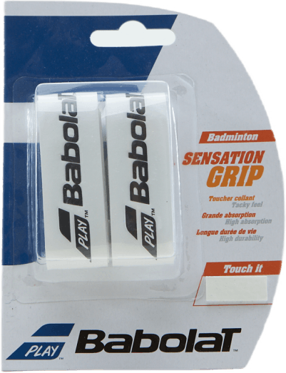 Sensation Grip 2-pack White, Unisex, varusteet, mailat, Sulkapallo, Valkoinen, ONESIZE