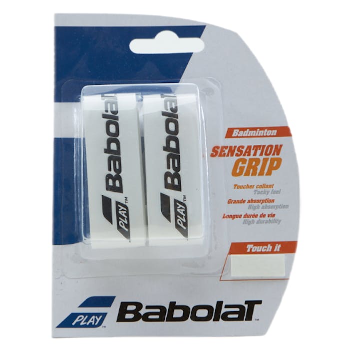 Sensation Grip 2-pack White, Unisex, varusteet, mailat, Sulkapallo, Valkoinen, ONESIZE