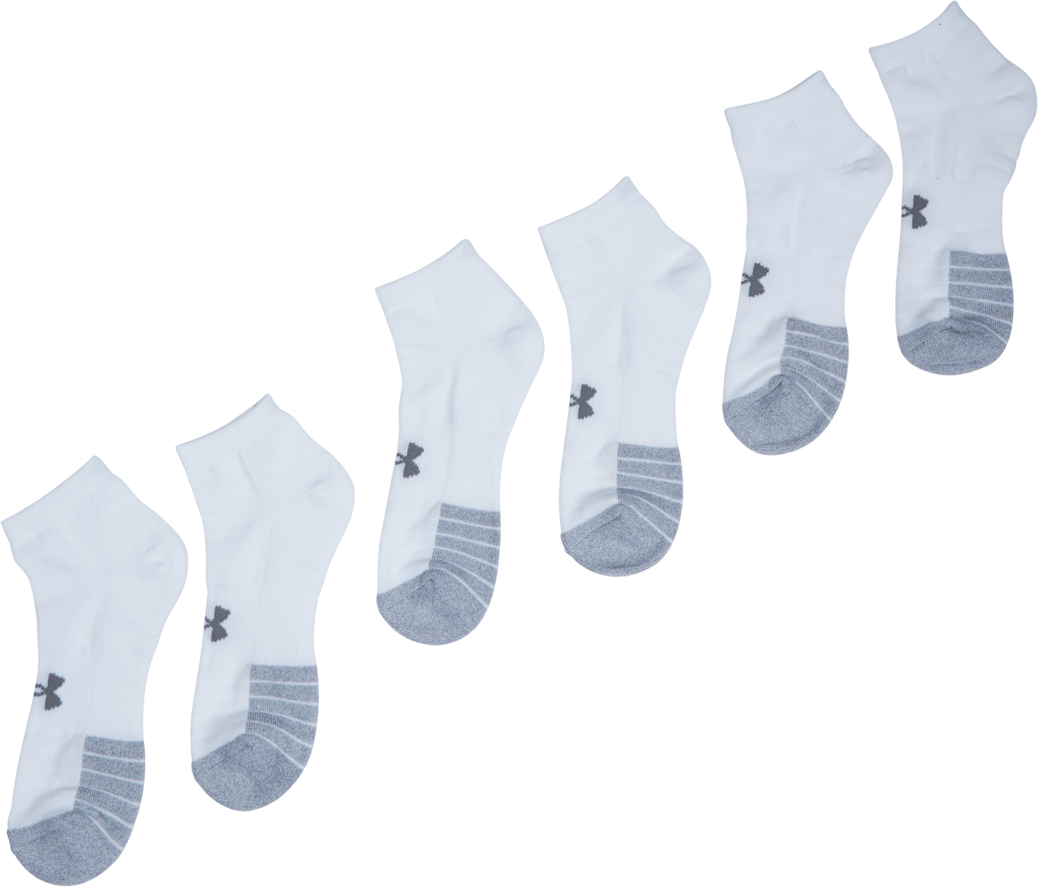 UA Heatgear Low Cut 3pk, Unisex, Apparels, Socks, White, M