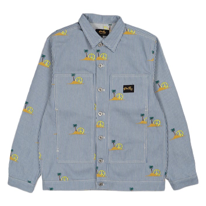 Box Jacket Palm Hickory, Male, Kleding, jassen, Blauw, S