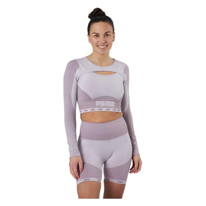 Train Formknit Seamless Long S Lavender Fog-grape Wine, Female, Apparels, base layers, Workout, White, M