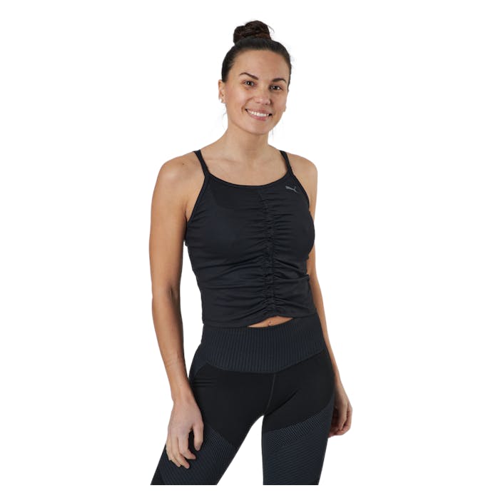 Studio Foundation Ruched Tank Puma Black, Female, Vêtements, Tops, Yoga, Noir, XL