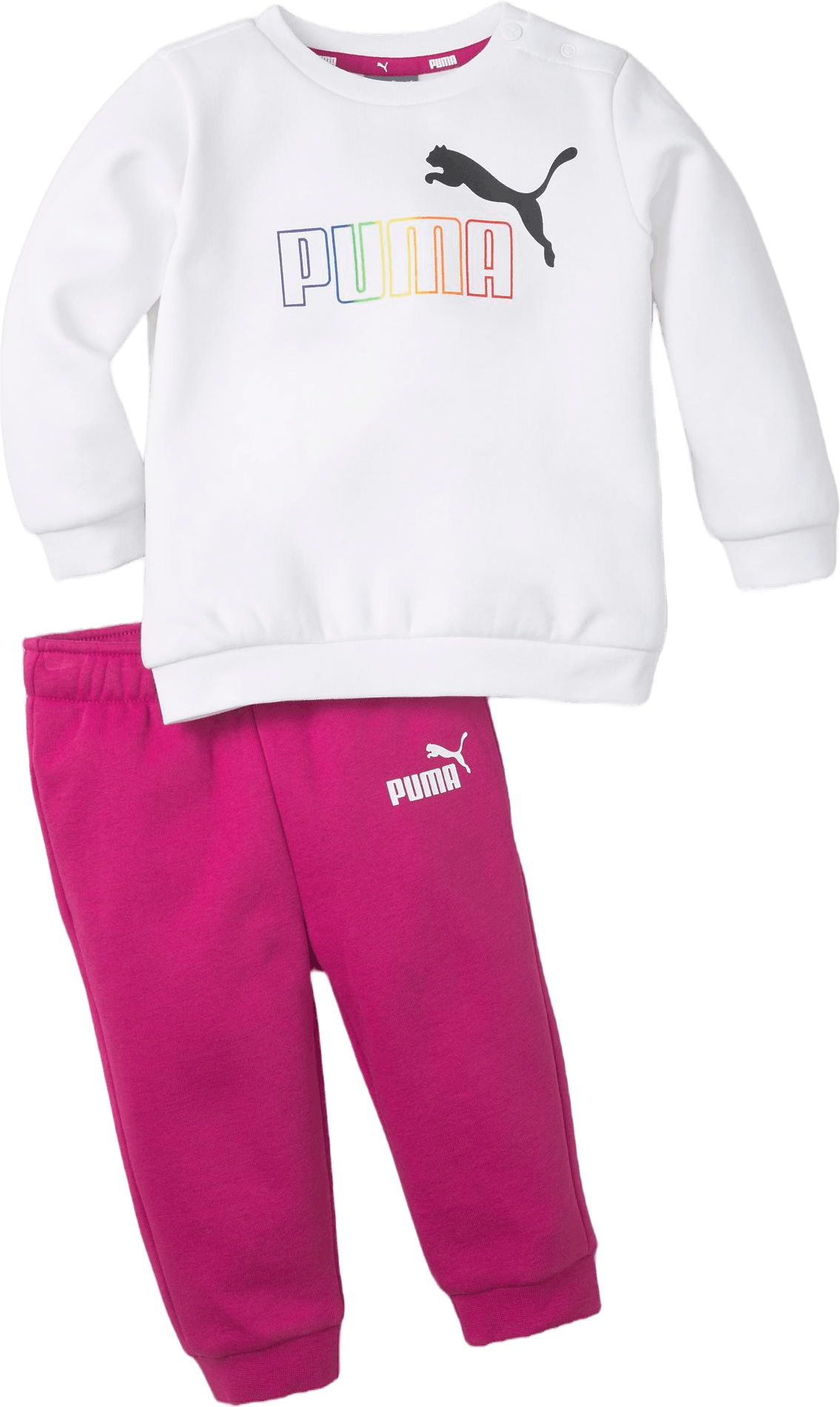 Minicats Ess Crew Jogger Fl Festival Fuchsia-porcelain, Unisex, Kläder, Skjortor, Rosa, 80