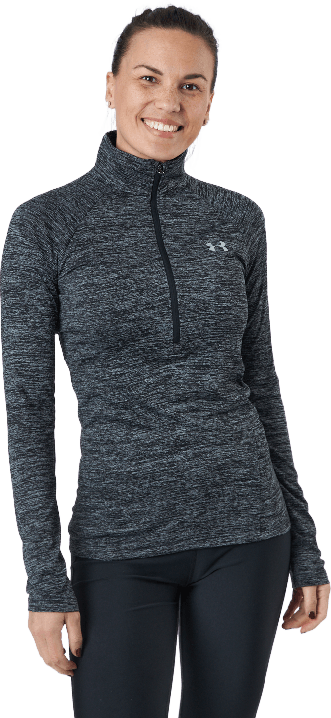 Tech 1/2 Zip - Twist Black / Black / Metallic Silve, Female, Abbigliamento, strati di base, Allenamento, Grigio, M