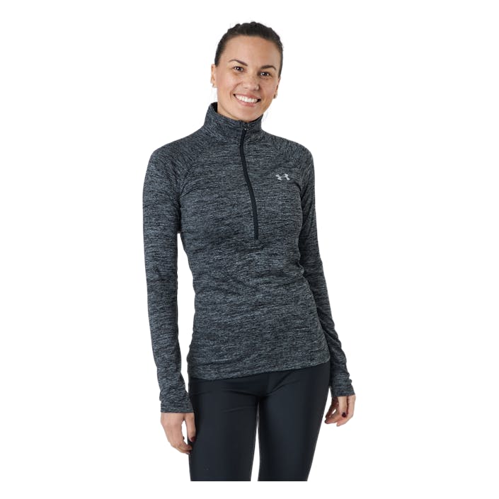 Tech 1/2 Zip - Twist Black / Black / Metallic Silve, Female, Kleding, basis lagen, Training, Grijs, XS
