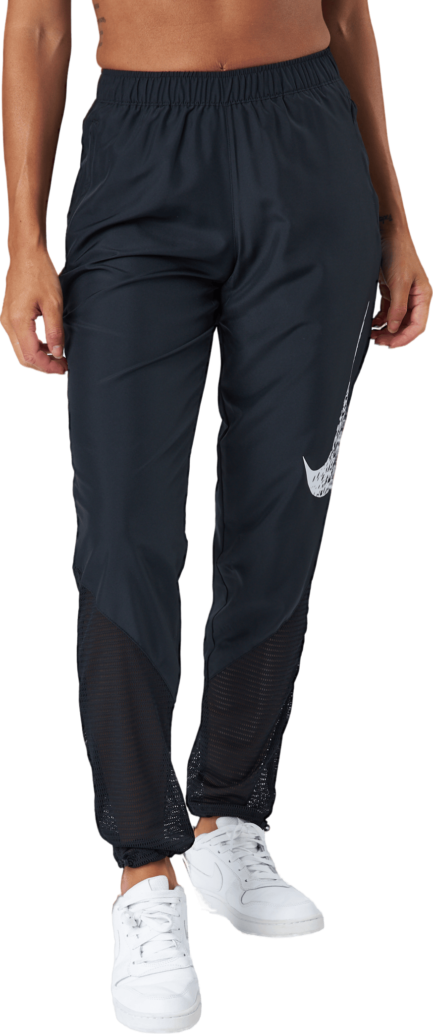 Nike Dri-fit Swoosh Run Women' Black/white, Female, Kläder, Byxor, Löpning, Svart, M