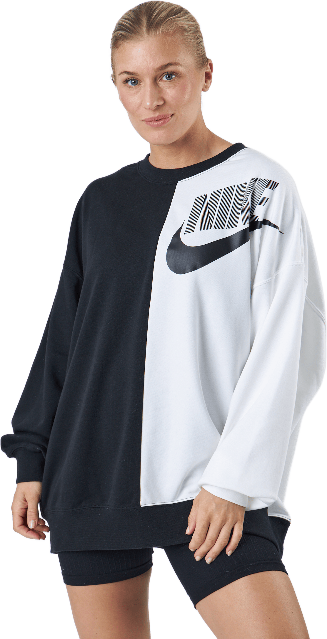 W Nsw Ft Flc Oos Crew Dnc Black/white - Bild 2