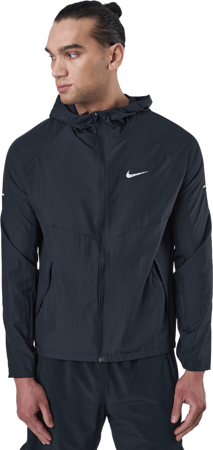 Repel Miler Men's Running Jacket BLACK/BLACK/REFLECTIVE SILV, Male, Odzież, kurtki, Bieganie, Niebieski, XL