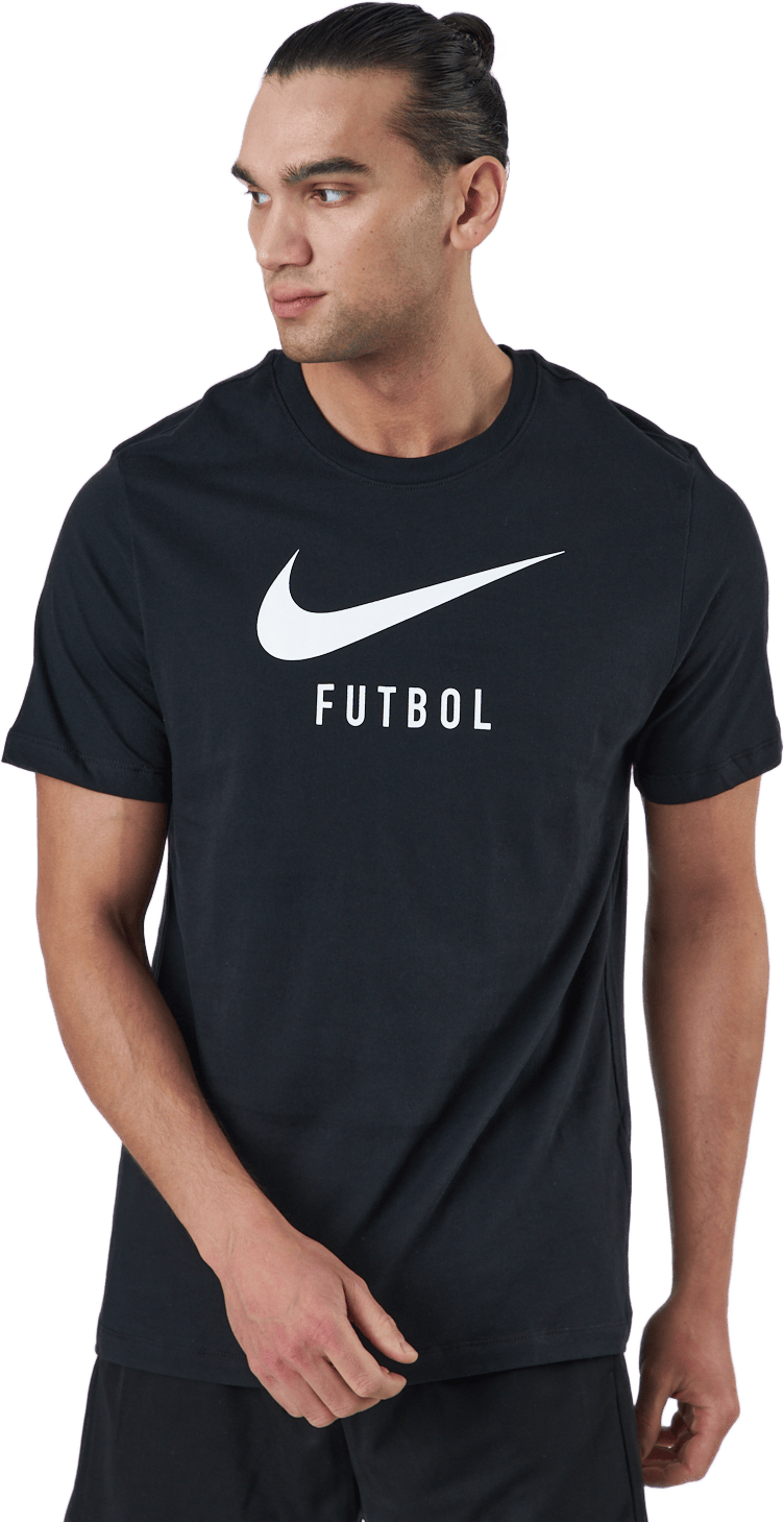 Nike Swoosh Men's Soccer T-shi Black/white, Male, Odzież, Podkoszulek, Trening, Czarny, S