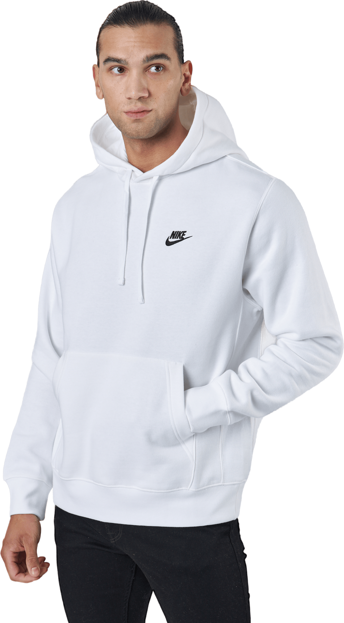 Sportswear Club Fleece Pullover Hoodie WHITE/WHITE/BLACK, Male, Vêtements, Chemises, Blanc, L