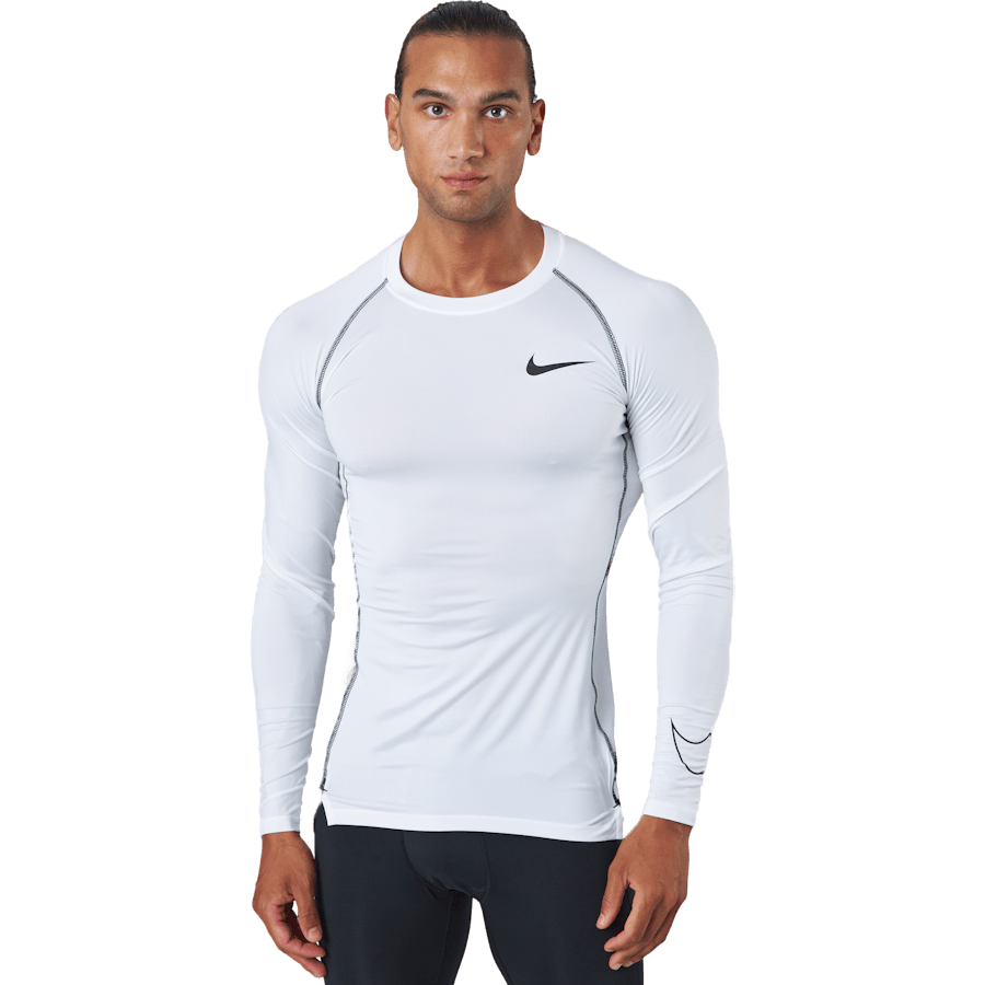 Pro Dri-FIT Men’s Tight Fit Long-Sleeve Top WHITE/BLACK/BLACK