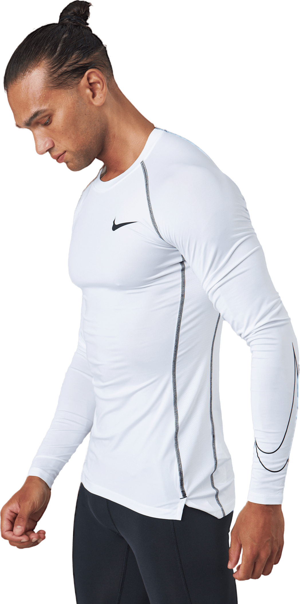 Pro Dri-FIT Men's Tight Fit Long-Sleeve Top WHITE/BLACK/BLACK - Bild 2