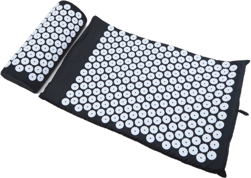 Acupressure Mat W/ Pillow Black