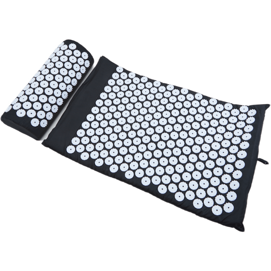 Acupressure Mat W/ Pillow Black