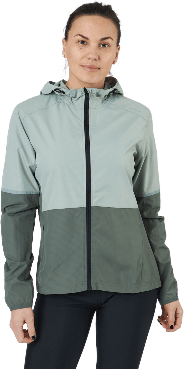 Kinthar W Jacket W/hood Dusty Teal, Female, Abbigliamento, giacche, In esecuzione, Grigio, 36