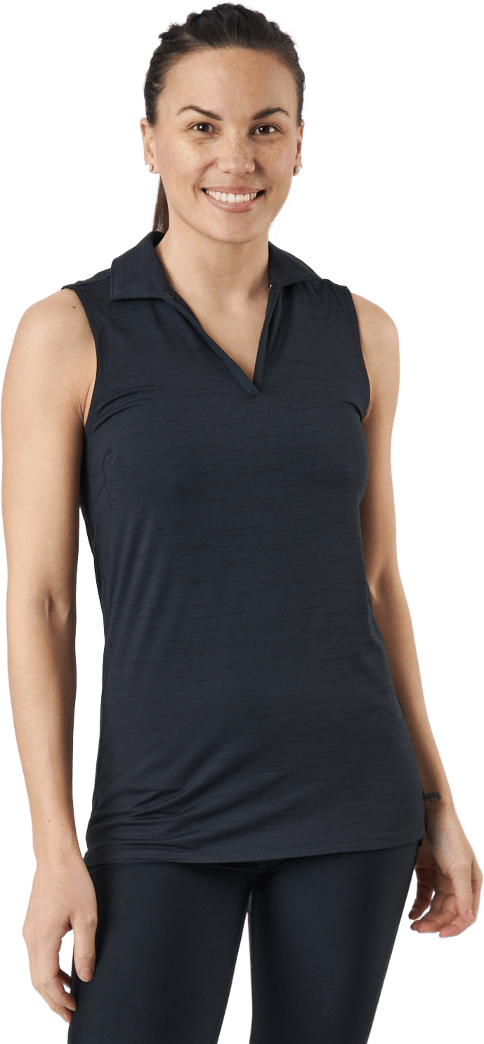 W Cloudspun Coast Sl Polo Puma Black Heather