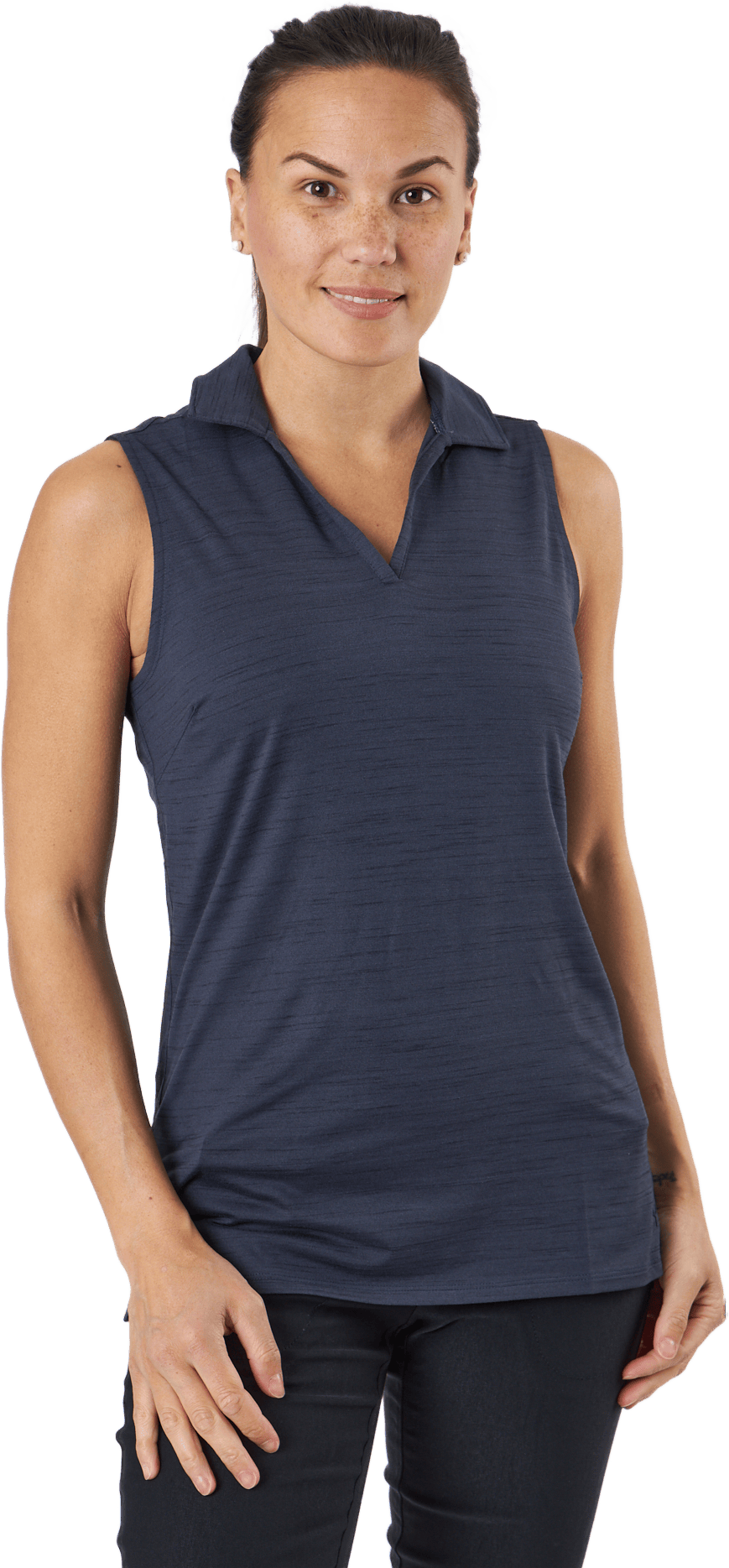 W Cloudspun Coast Sl Polo Navy Blazer Heather, Female, Apparels, T-shirt, Golf, Blue, M