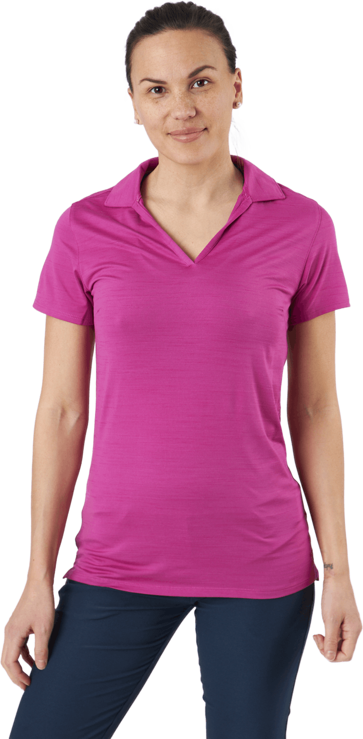 W Cloudspun Coast Polo Festival Fuchsia Heather, Female, Apparels, T-shirt, Golf, Pink, XS
