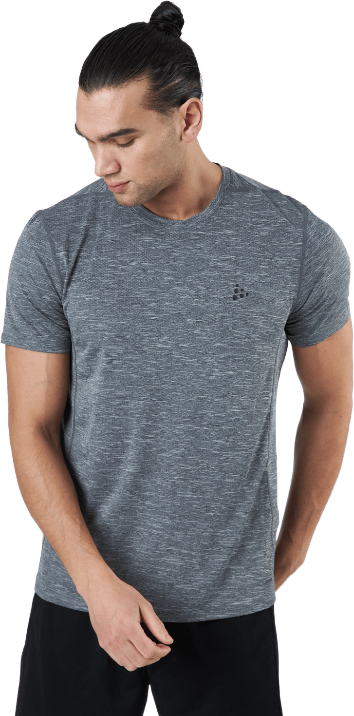 Adv Charge Melange Ss Tee M Black Melange, Male, Apparels, T-shirt, Running, Grey, S