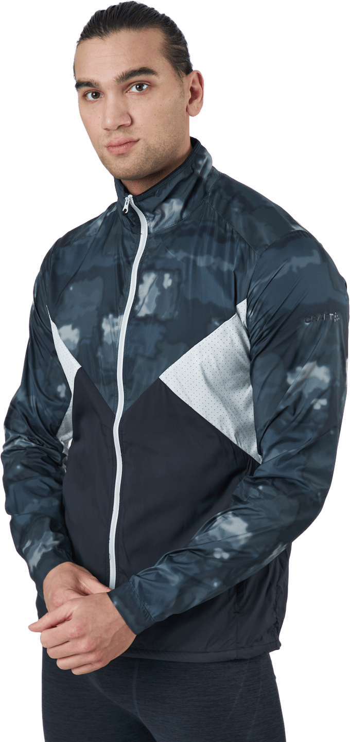 Adv Essence Wind Jacket M Black-granite, Male, Apparels, jackets, Running, Blue, L