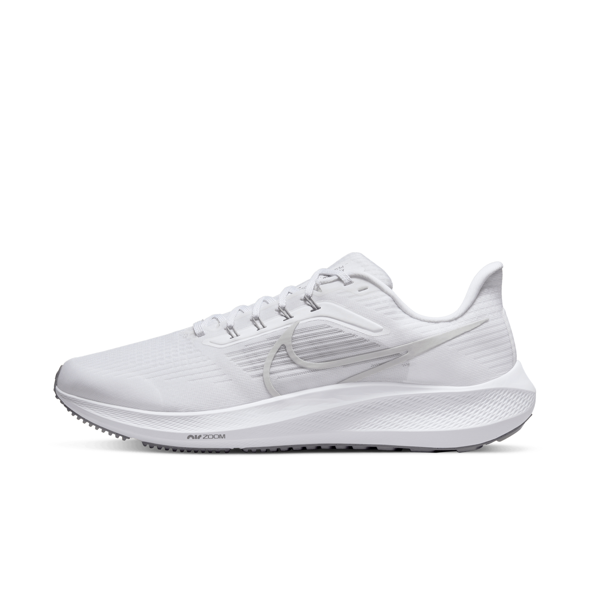 Air Zoom Pegasus 39 Men's Road Running Shoes WHITE/GREY FOG-PARTICLE GREY-SMOKE GREY, Male, Buty, Buty do biegania, Bieganie, Biały, EU M 45 | US M 11 | UK 10