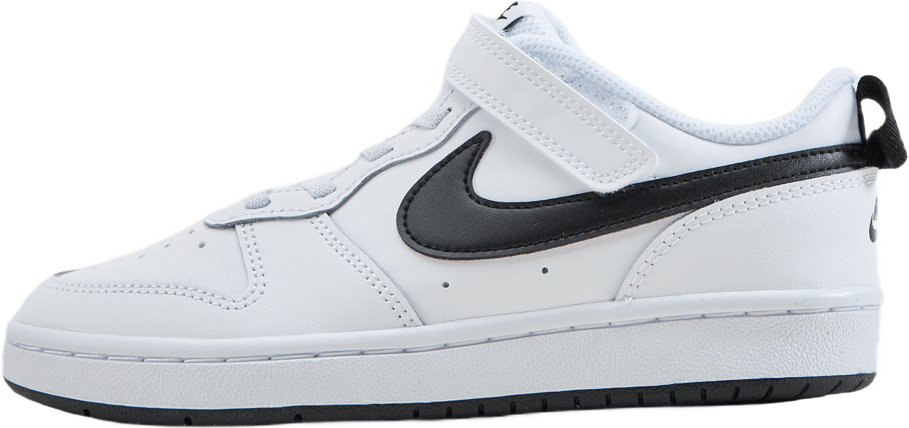 Court Borough Low 2 Little Kids' Shoes WHITE/BLACK, Unisex, Shoes, Trainers, White, EU 28,5