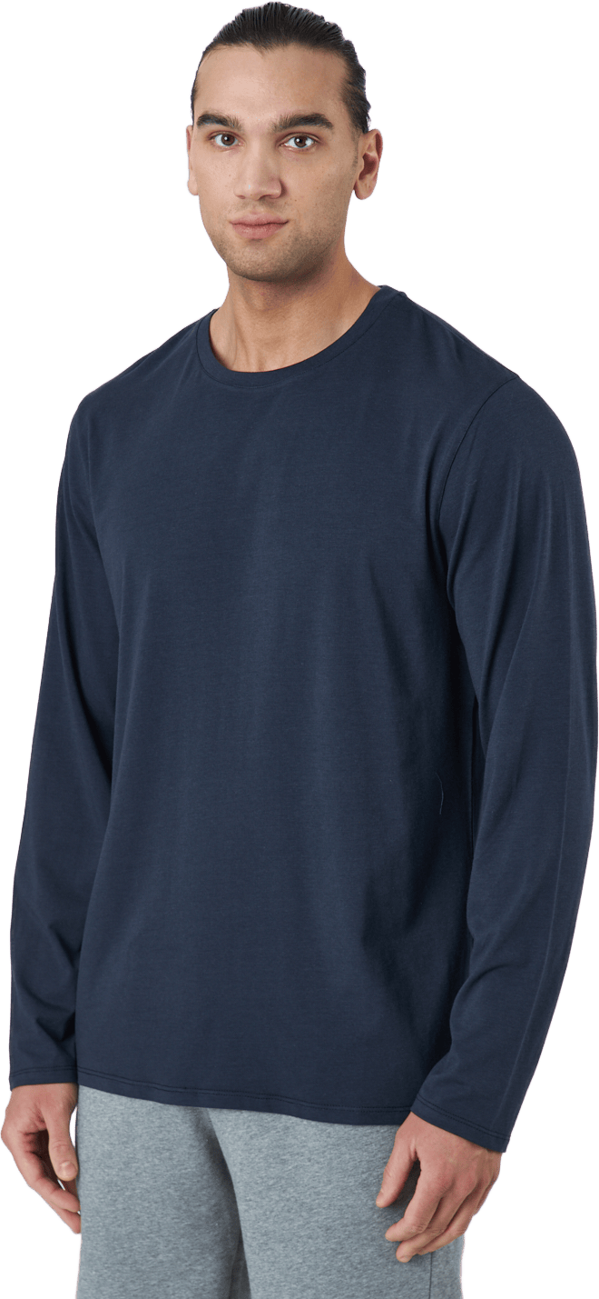 Long Sleeve Tee Bamboo Navy, Male, Apparels, Shirts, Blue, XL