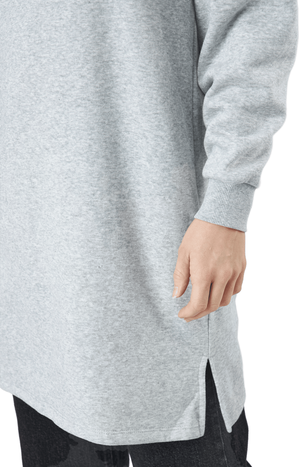 Pcchilli Ls Sweat Dress Bc Light Grey Melange - Bild 5