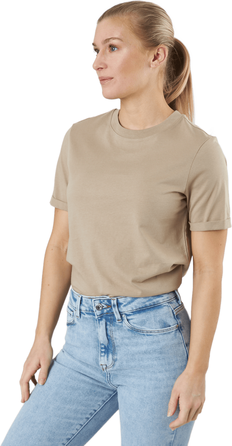Pcria Ss Fold Up Solid Tee  Bc Silver Mink - Bild 2