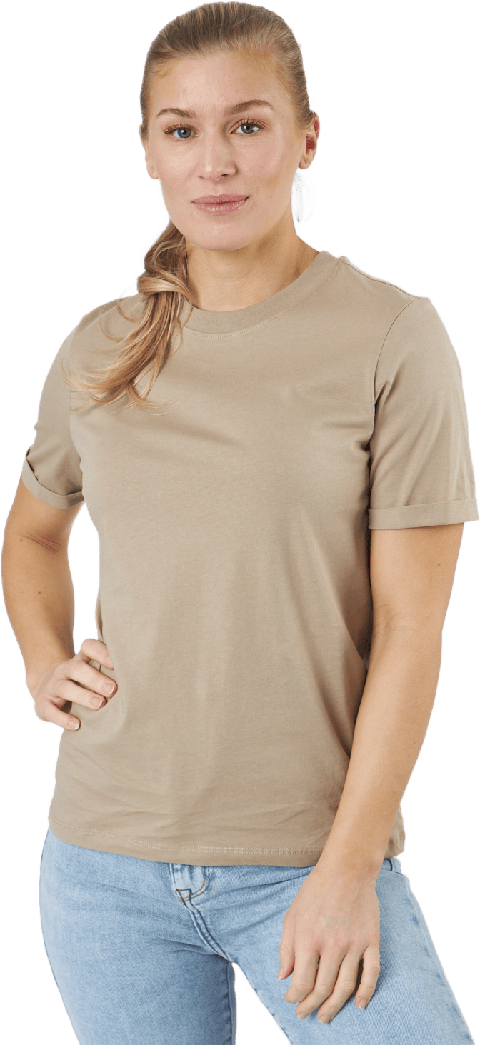 Pcria Ss Fold Up Solid Tee  Bc Silver Mink - Bild 3