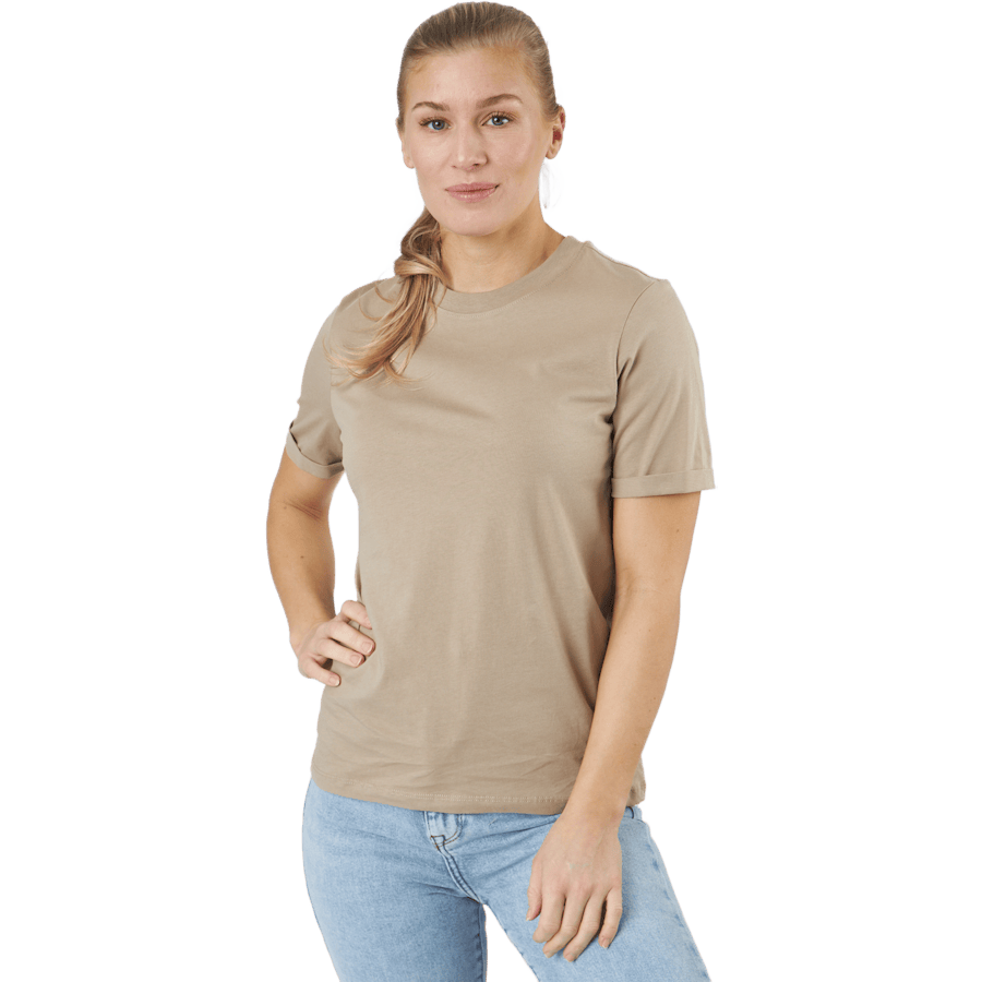 Pcria Ss Fold Up Solid Tee Bc Silver Mink - Bild 3