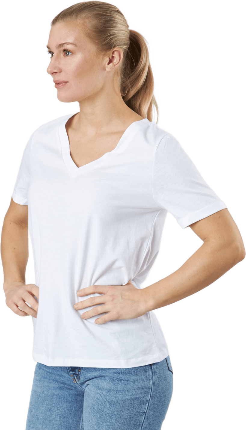 Pcria Ss V-neck Solid Tee  Bc Bright White - Bild 2