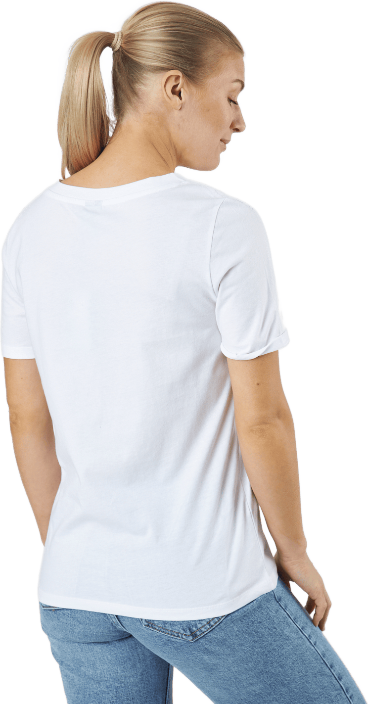 Pcria Ss V-neck Solid Tee  Bc Bright White - Bild 3