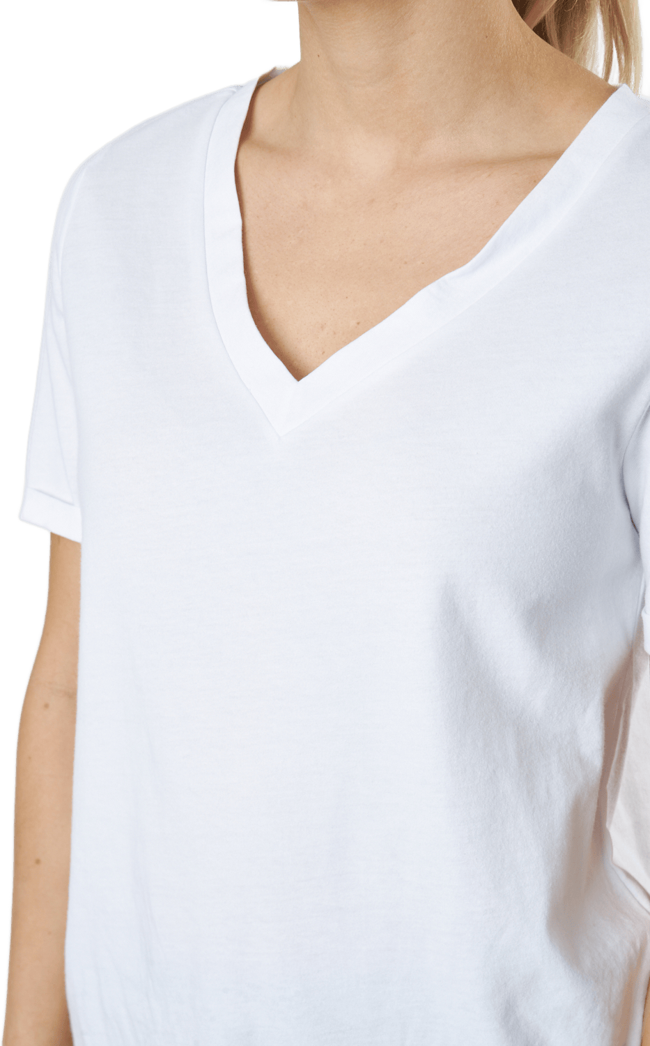 Pcria Ss V-neck Solid Tee  Bc Bright White - Bild 4