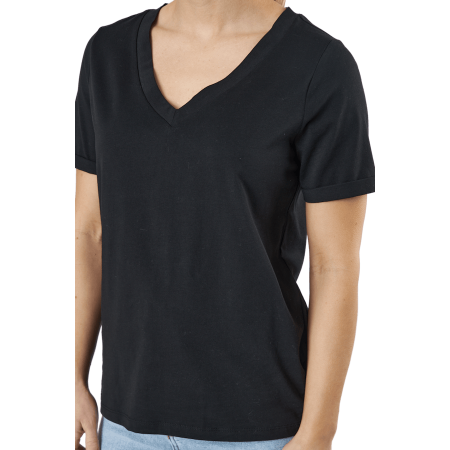 Pcria Ss V-neck Solid Tee Bc Black - Bild 4