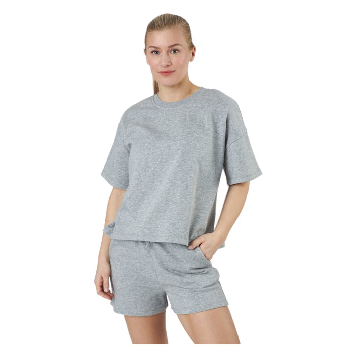 Pcchilli Summer 2/4 Loose Swea Light Grey Melange, Female, Kläder, T-shirt, Grå, S