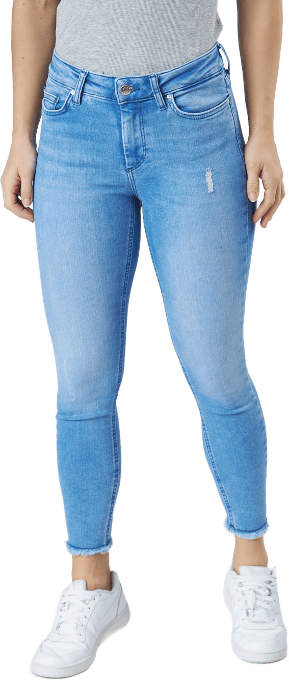 Blush Mid Raw Denim Light Blue Denim, Female, Apparels, Pants, Blue, M/30"