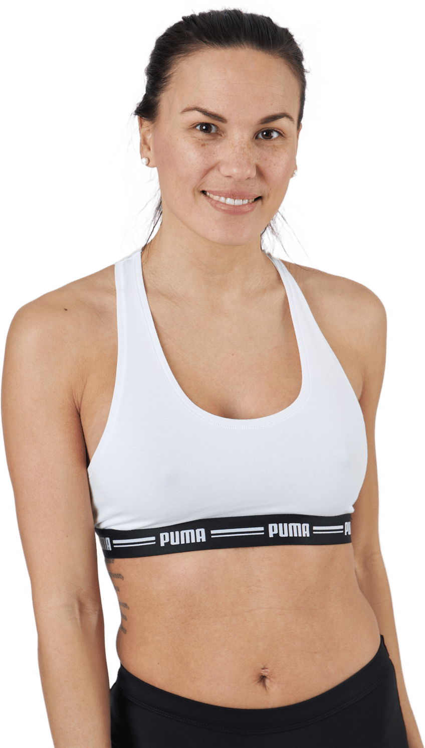 Puma Women Racer Back Top 1p H White, Female, Abbigliamento, Reggiseno sportivo, In esecuzione, Bianca, L